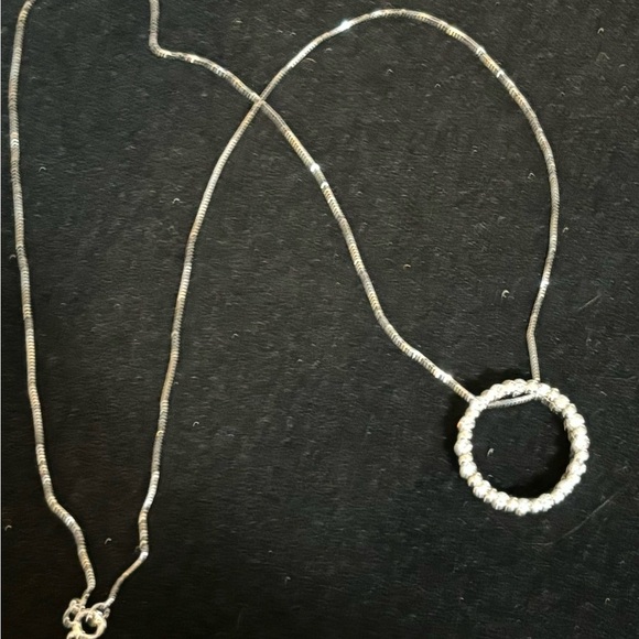 SOLD $2500 .50ct (1/2) Natural Diamond Circle Pendant 14kt White Gold - Picture 7 of 10